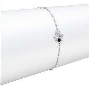 Hamza Pavé diamond bracelet. With blue sapphire.